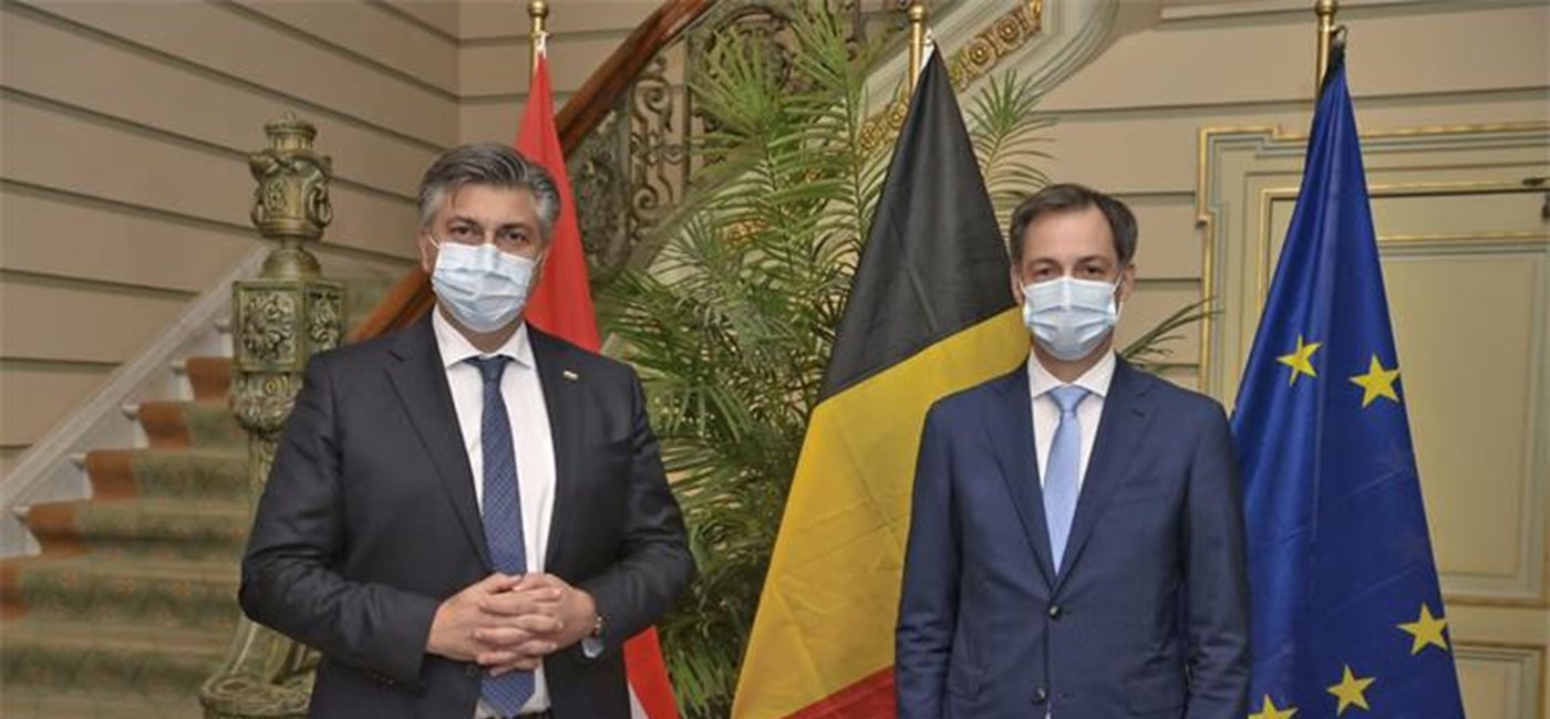 Plenković s belgijskim premijerom De Croom: Za slobodno kretanje ključno je ubrzanje cijepljenja